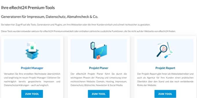 eRecht24 Premium Tools